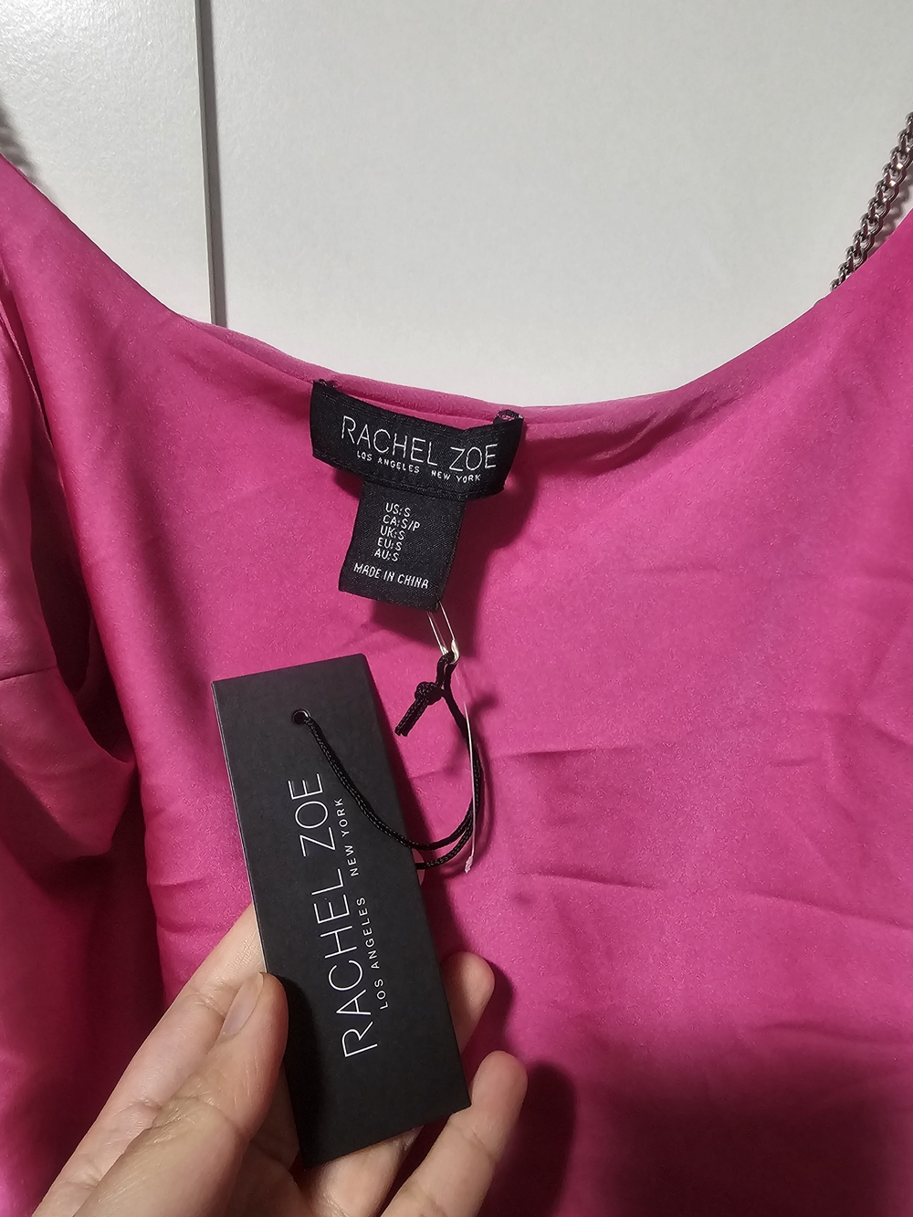 Rachel Zoe Women’s Hot Pink Satin Slip Dress